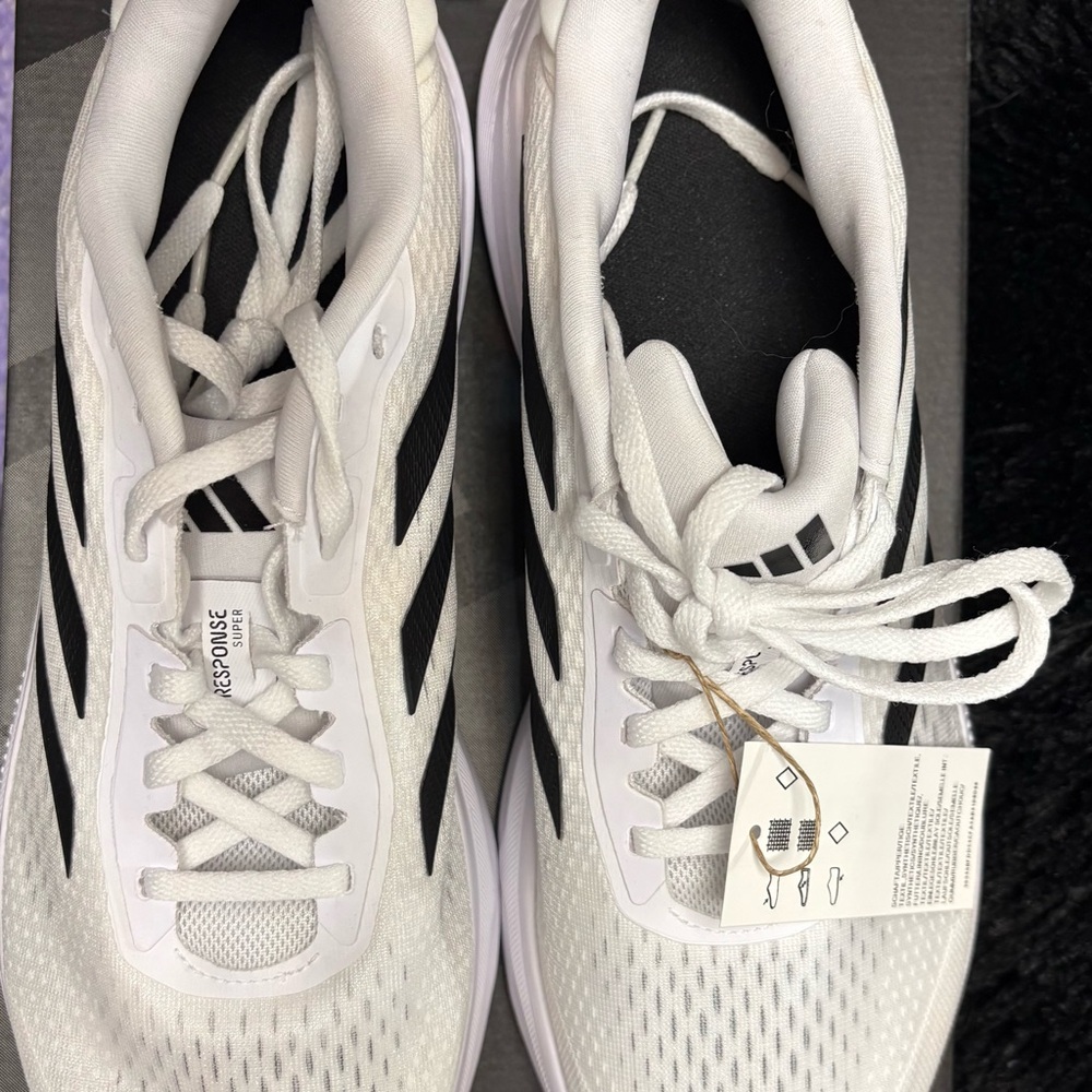 adidas Response Super White and Black Athletic Shoes - Picture 2 of 6